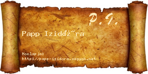 Papp Izidóra névjegykártya